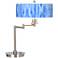 Blue Tide Giclee Shade Modern LED Swing Arm Desk Lamp