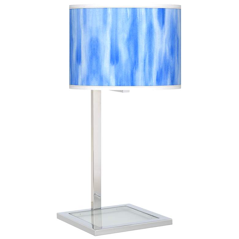 Image 1 Blue Tide Glass Inset Table Lamp