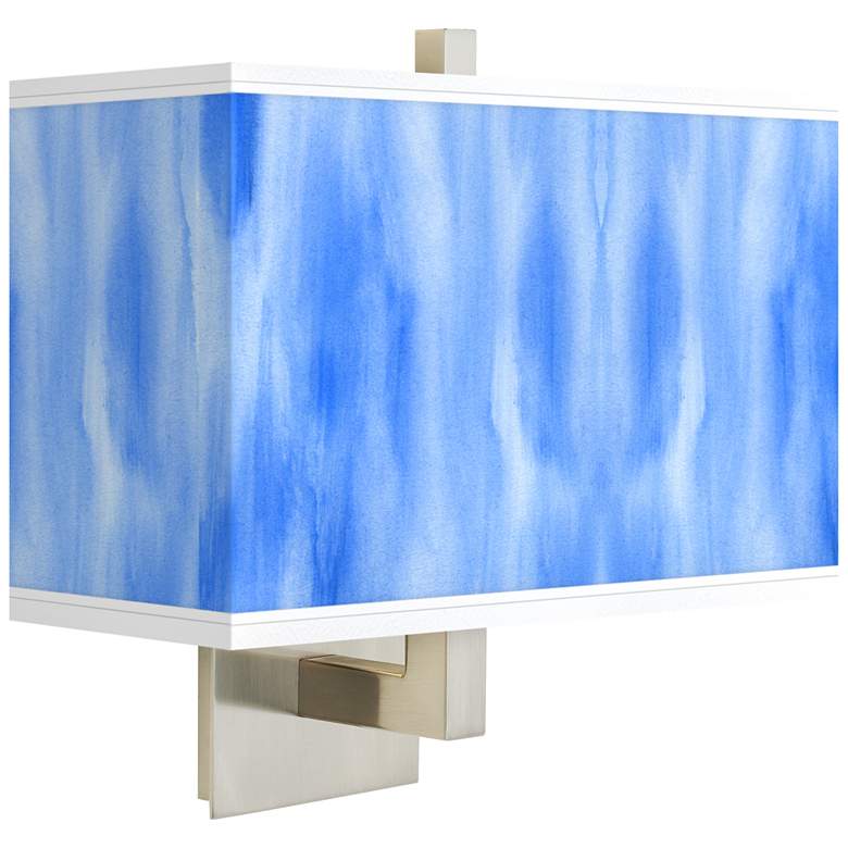 Image 1 Blue Tide Rectangular Giclee Shade Wall Sconce