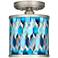 Blue Tiffany Cyprus 7" Wide Brushed Nickel Ceiling Light