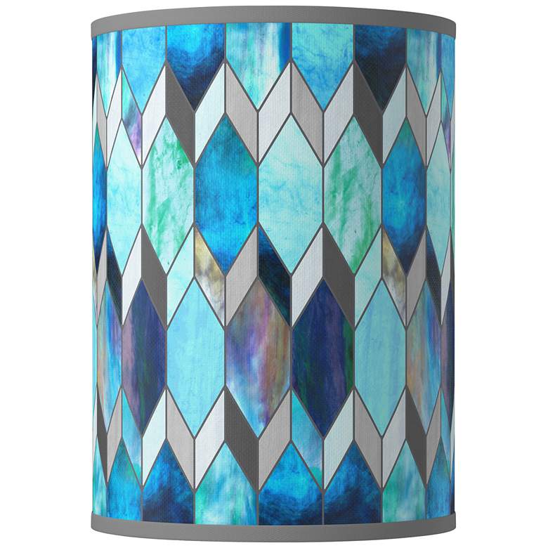Image 1 Blue Tiffany Giclee Round Cylinder Lamp Shade 8x8x11 (Spider)