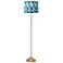 Blue Tiffany Giclee Warm Gold Stick Floor Lamp