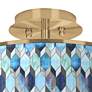 Thumbnail2 of Blue Tiffany Gold 14" Wide Ceiling Light more views
