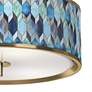 Thumbnail3 of Blue Tiffany Gold 14" Wide Ceiling Light more views