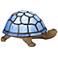 Blue Tiffany Shell 3" High Turtle Tiffany-Style Accent Lamp