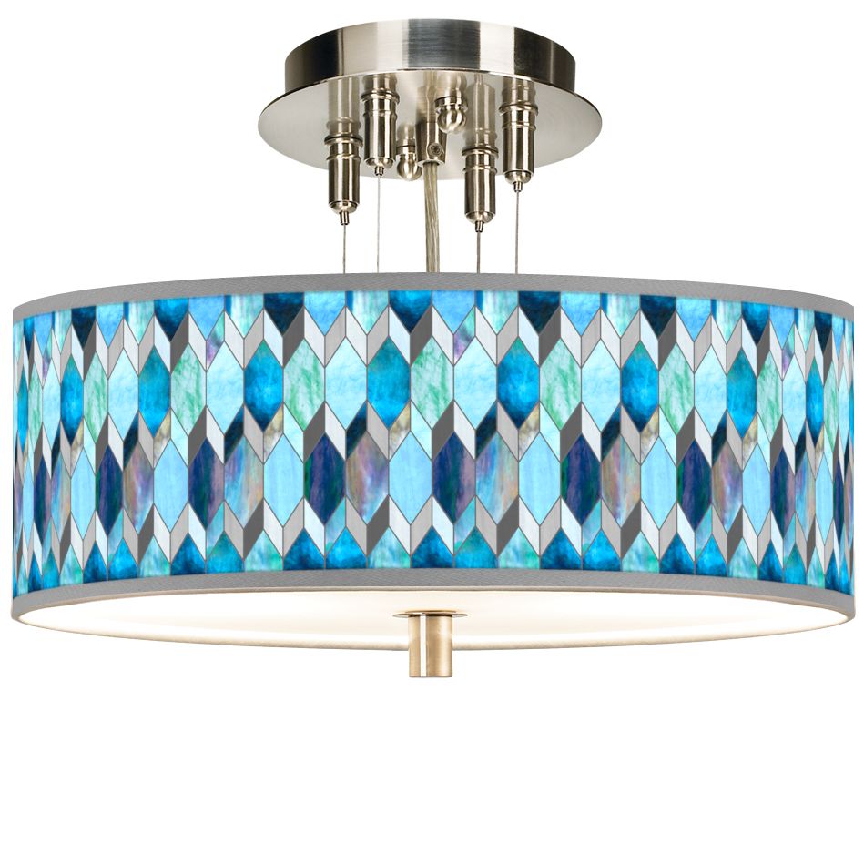 blue tiffany style ceiling light