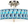 Blue Tiffany-Style Giclee 14" Wide Ceiling Light