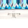 Blue Tiffany-Style Giclee 16" Wide Semi-Flush Ceiling Light