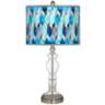 Blue Tiffany-Style Giclee Apothecary Clear Glass Table Lamp