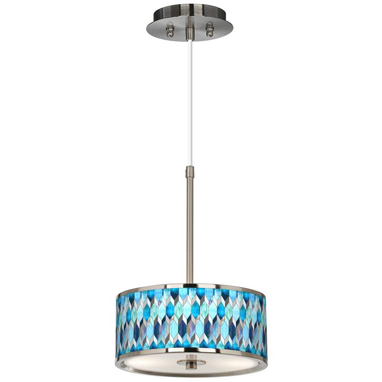 Image 2 Blue Tiffany-Style Giclee Glow 10 1/4 inch Wide Pendant Light