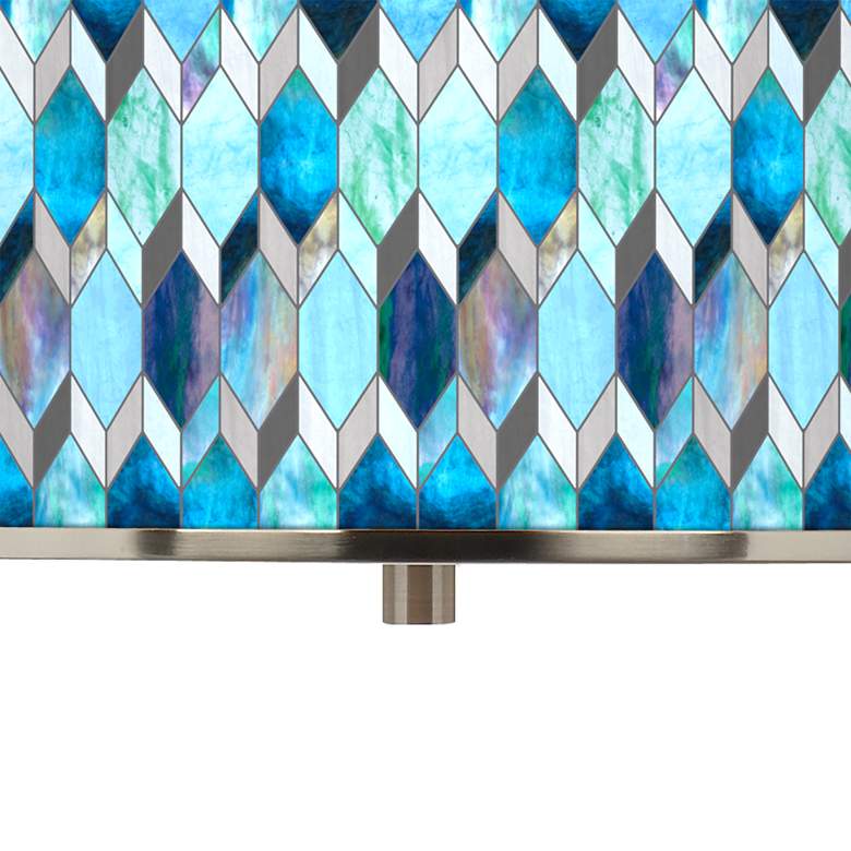 Image 2 Blue Tiffany-Style Giclee Glow 16" Wide Pendant Light more views