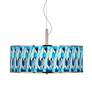 Blue Tiffany-Style Giclee Glow 20" Wide Pendant Light