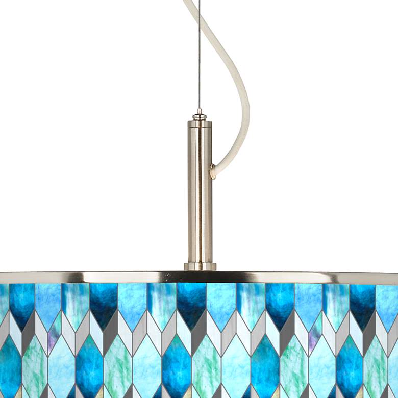 Image 2 Blue Tiffany-Style Giclee Glow 20" Wide Pendant Light more views