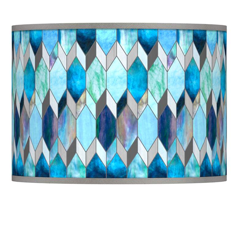 Image 1 Blue Tiffany-Style Giclee Lamp Shade 13.5x13.5x10 (Spider)
