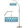 Blue Tiffany-Style Giclee Shade Arc Floor Lamp