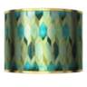 Blue Tiffany-Style Gold Metallic Lamp Shade 13.5x13.5x10 (Spider)