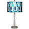 Blue Tiffany-Style Silver Metallic Apothecary Glass Table Lamp