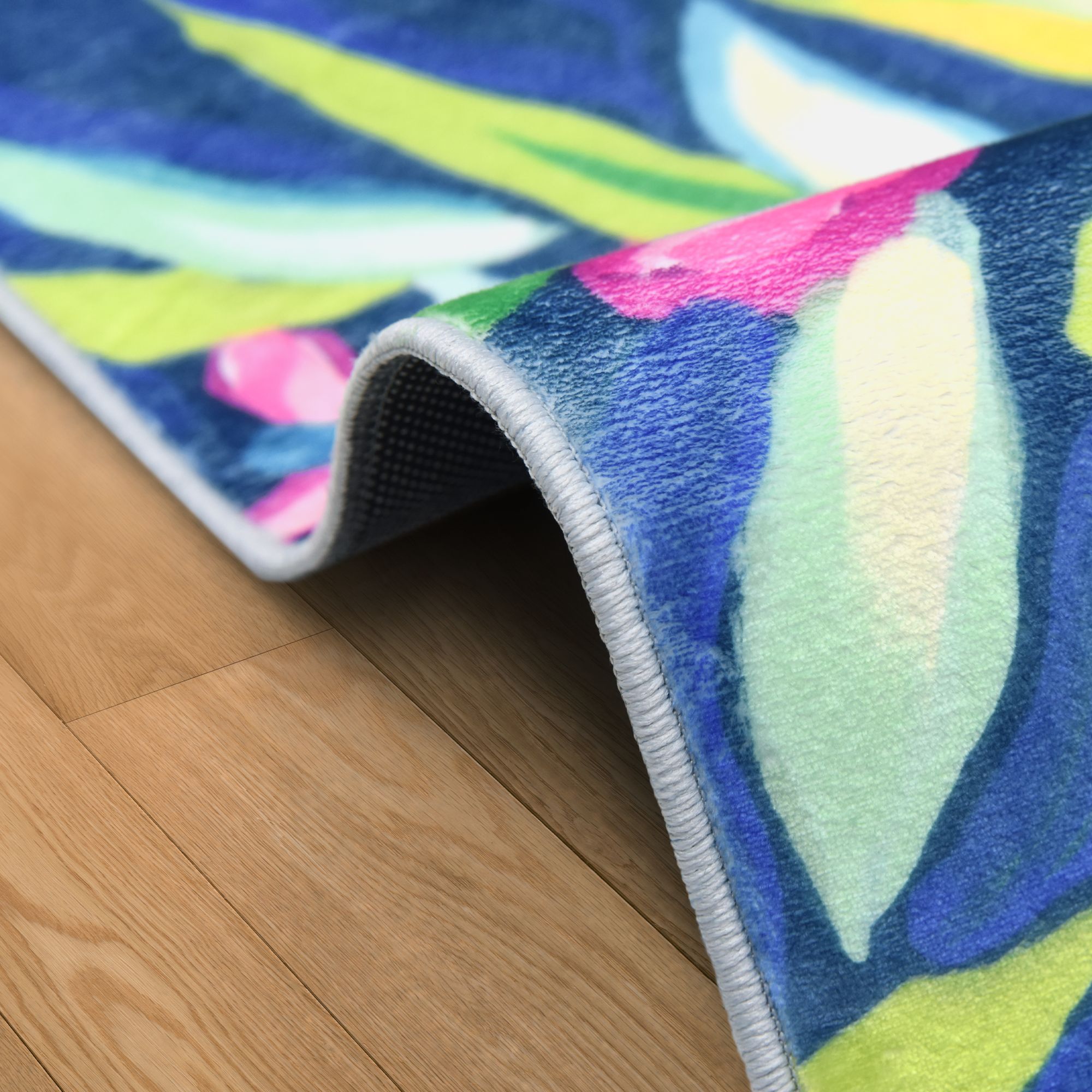 Image 6 Blue Tropics I 8'x10'Hand Washable Flowers Power-loomed Art Area Rug more views