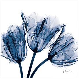Image2 of Blue Tulip X-Ray 24" Square Printed Glass Graphic Wall Art