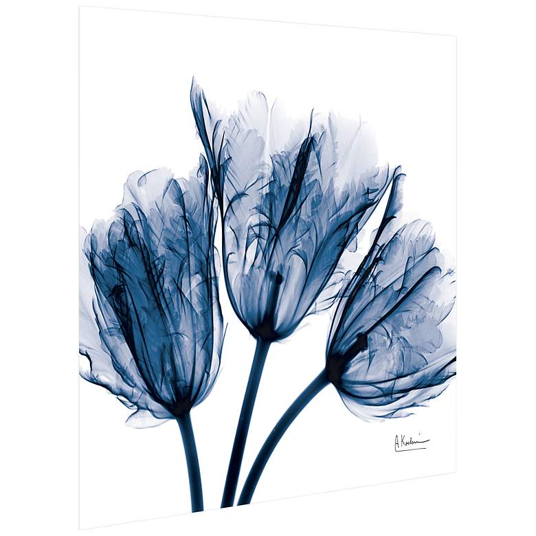 Image 4 Blue Tulip X-Ray 24" Square Printed Glass Graphic Wall Art more views