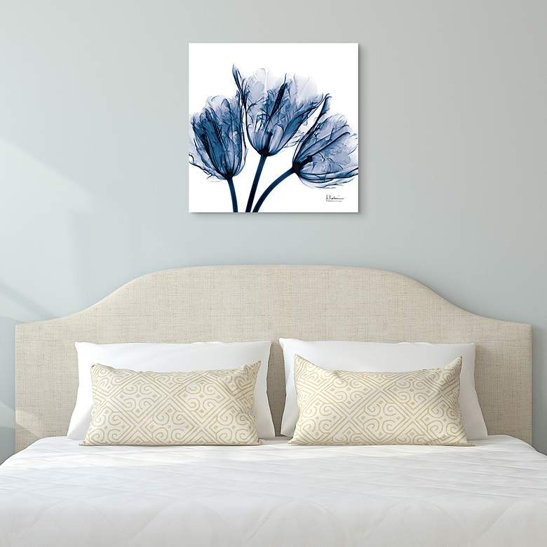 Image 5 Blue Tulip X-Ray 24" Square Printed Glass Graphic Wall Art more views