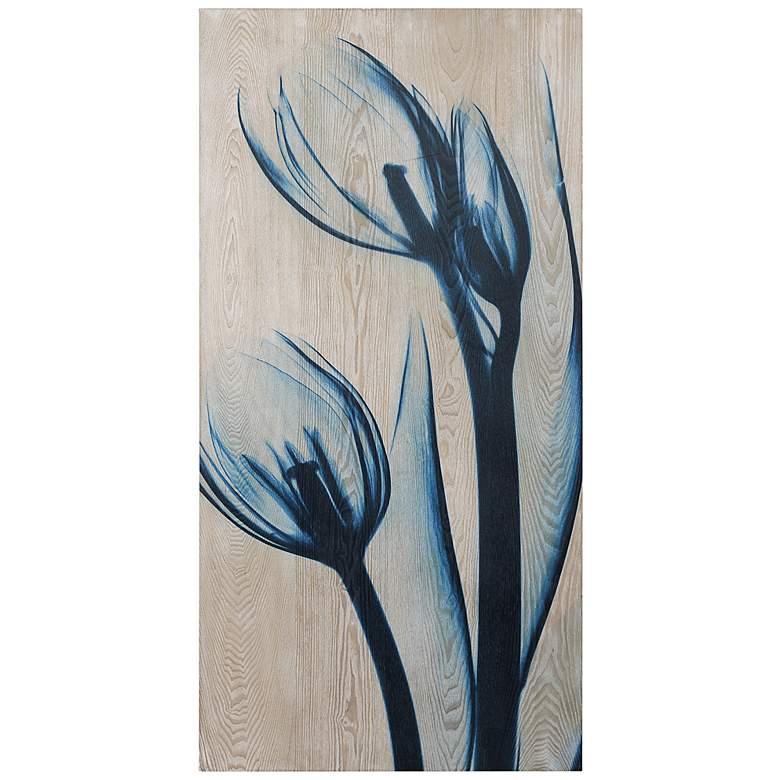 Image 2 Blue Tulips 48" High Giclee Printed Wood Wall Art