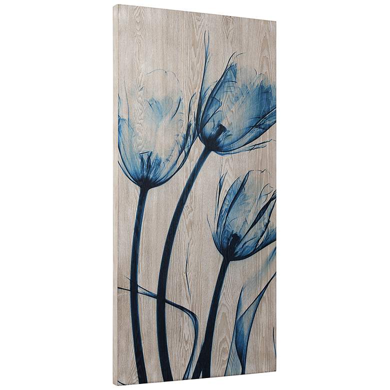 Image 6 Blue Tulips 48"H 2-Piece Giclee Printed Wood Wall Art Set more views