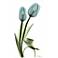 Blue Tulips 48"H Floating Tempered Glass Graphic Wall Art