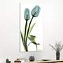 Blue Tulips 48"H Floating Tempered Glass Graphic Wall Art
