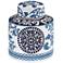 Blue Two-Tone 7 1/4" High Small Ceramic Tea Jar