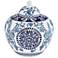 Blue Two-Tone 9 1/2" High Ceramic Tea Jar