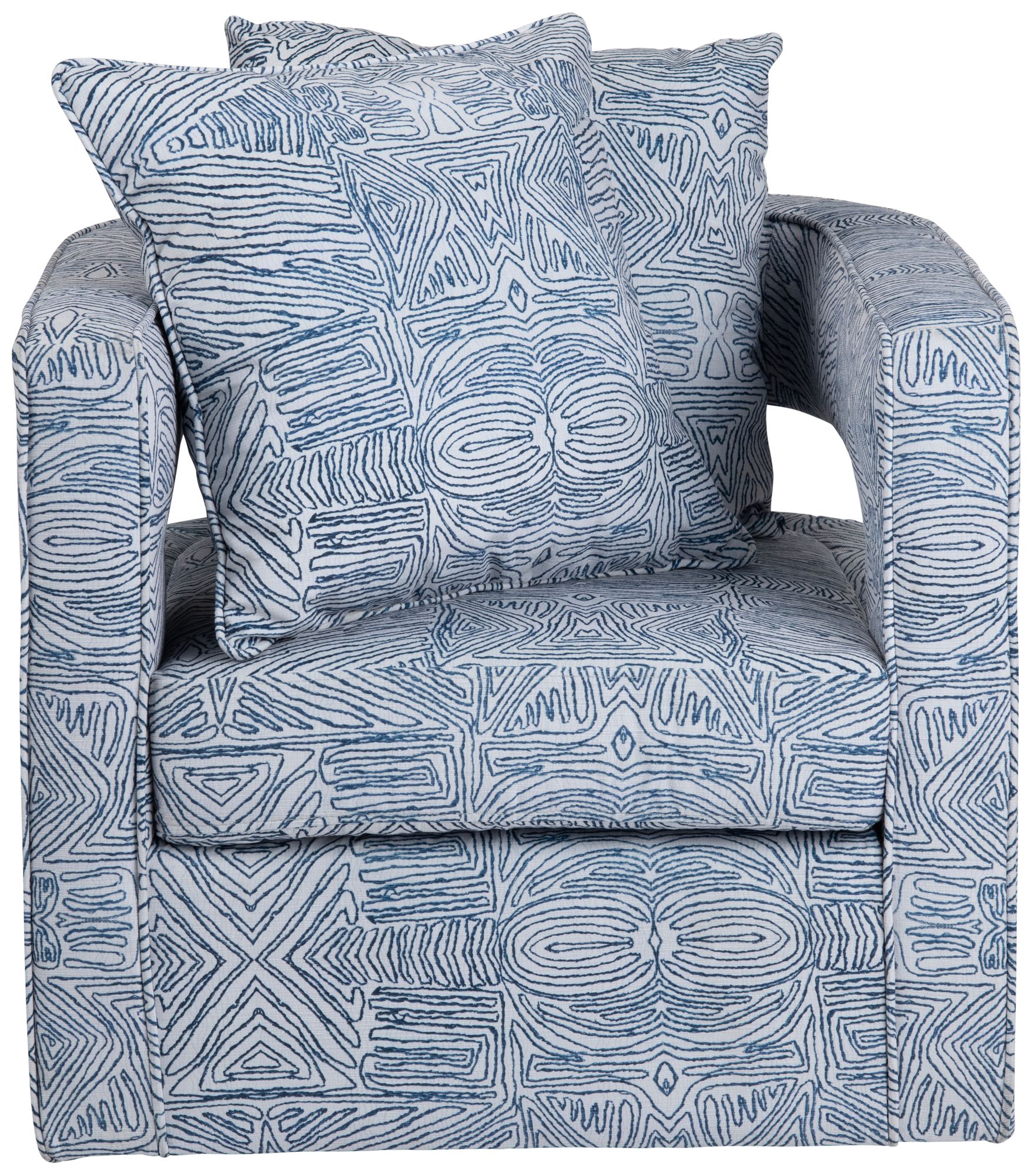 Image 2 Blue Upholstered Accent Arm Chair with Black Iron Frame more views