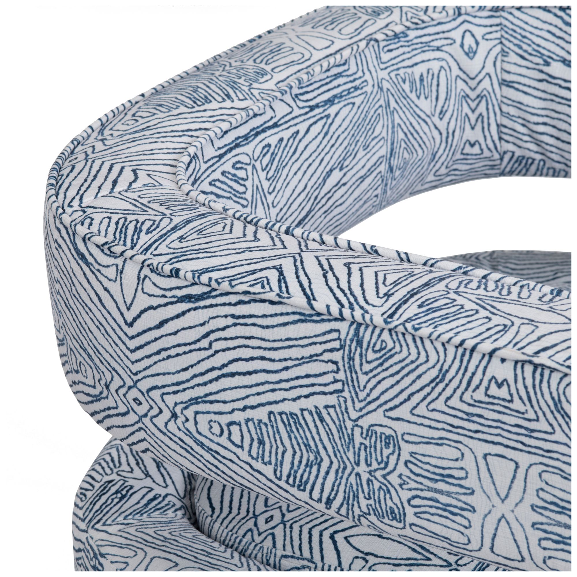 Image 3 Blue Upholstered Accent Arm Chair with Black Iron Frame more views