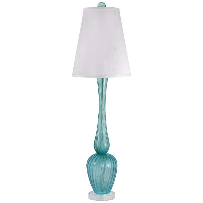 Image 1 Blue Venetian Serrated Glass Table Lamp