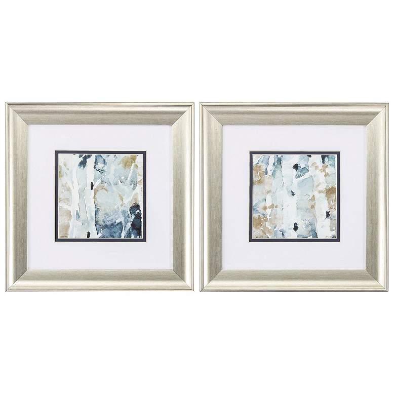 Image 1 Blue Watercolor 13"W x 13"H Framed Art Set of 2