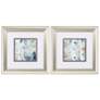 Blue Watercolor 13"W x 13"H Framed Art Set of 2
