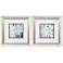 Blue Watercolor 13"W x 13"H Framed Art Set of 2