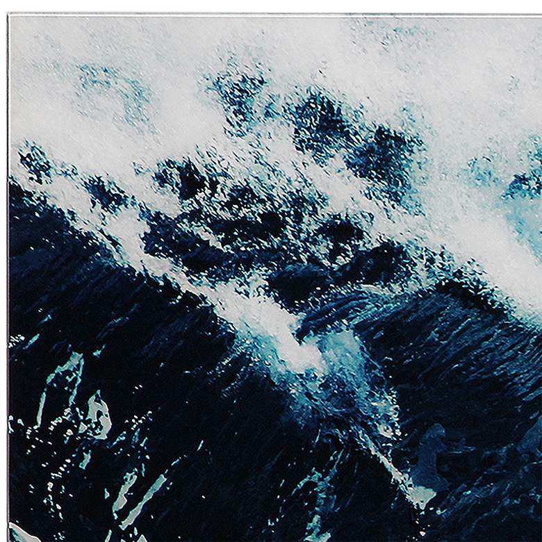 Image 3 Blue Wave 1 63" Wide Tempered Glass Graphic Wall Art more views