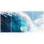 Blue Wave 114"W Tempered Glass 4-Piece Graphic Wall Art Set in scene