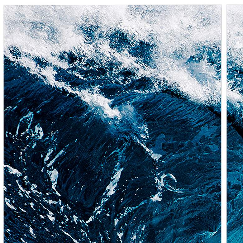 Image 4 Blue Wave 114"W Tempered Glass 4-Piece Graphic Wall Art Set more views