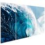 5_Blue Wave 114"W Tempered Glass 4-Piece Graphic Wall Art Set more views