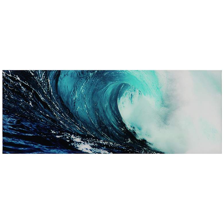 Image 2 Blue Wave 2 63" Wide Tempered Glass Graphic Wall Art