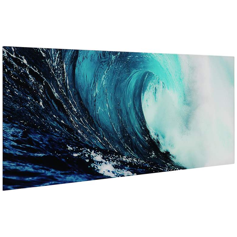 Image 4 Blue Wave 2 63 inch Wide Tempered Glass Graphic Wall Art more views