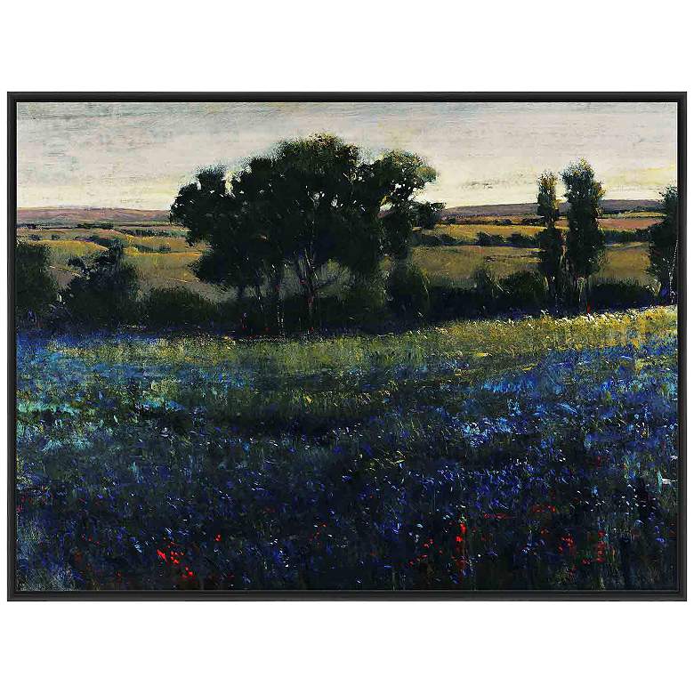 Image 1 Blue Wild Flowers 41 1/2 inch Wide Floated Canvas Wall Art