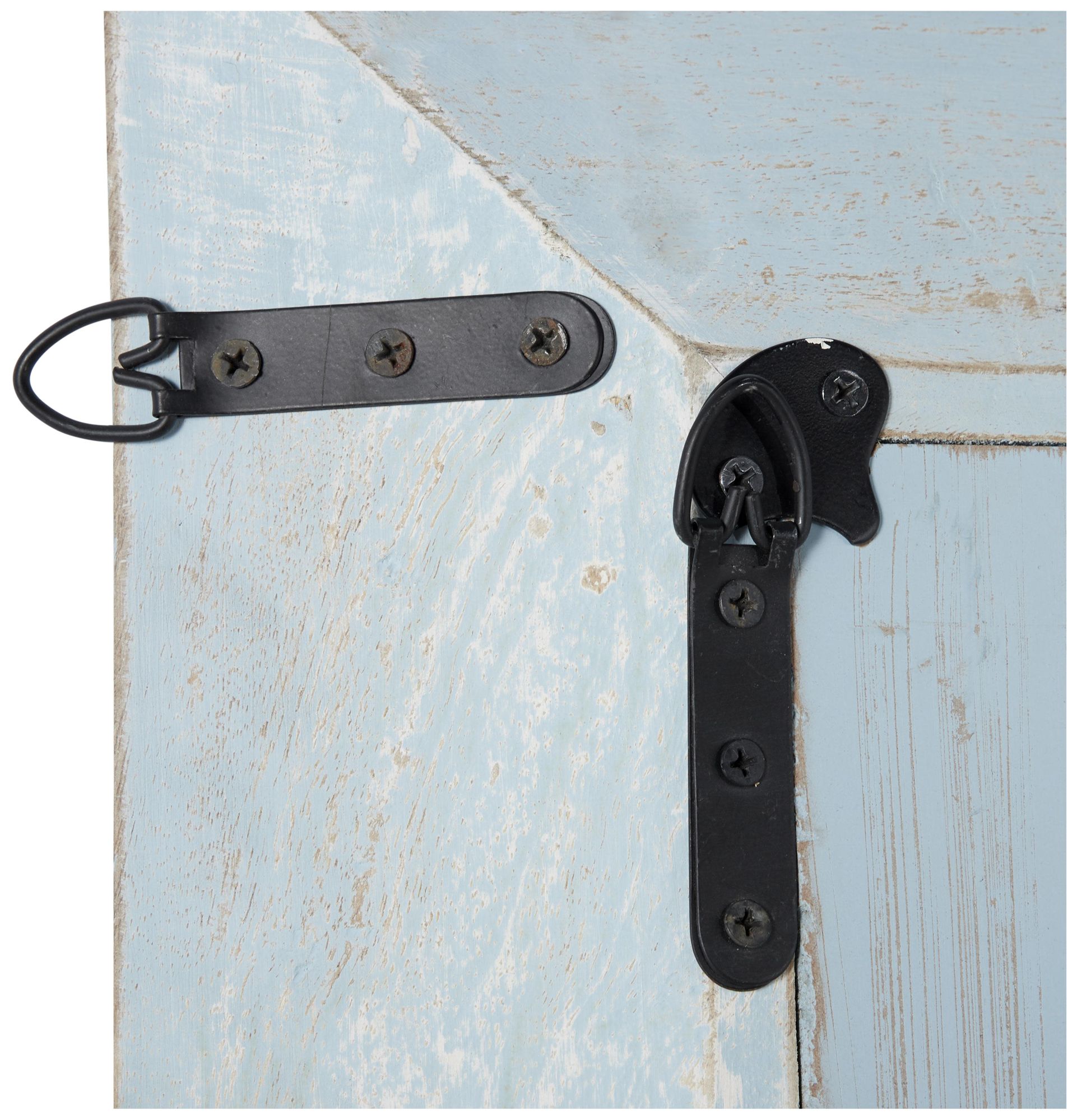 Image 4 Blue Wood Farmhouse Wall Mirror, 32" x 3" x 48" more views