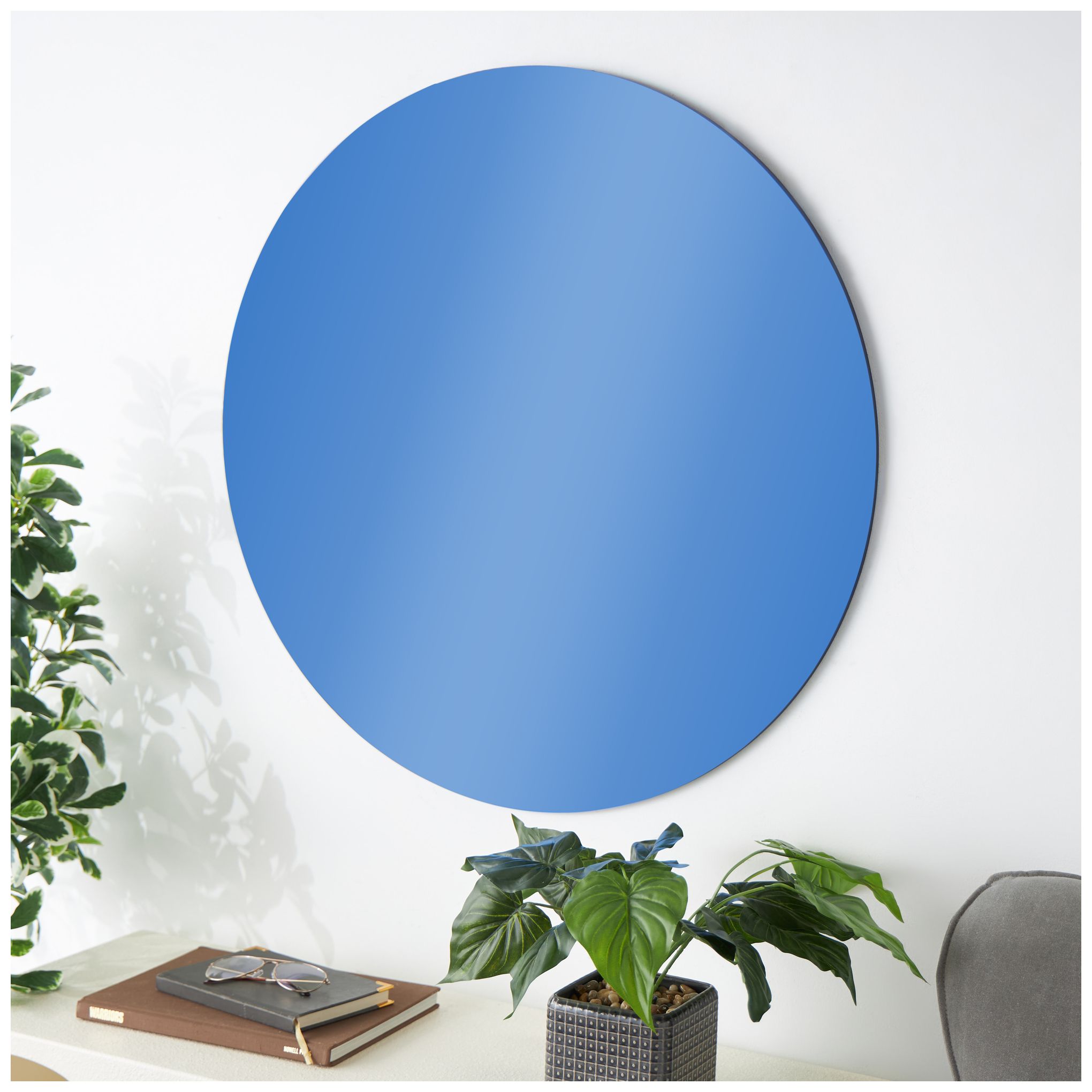 Image 4 Blue Wood Glam Wall Mirror, 32" x 1" x 32" more views