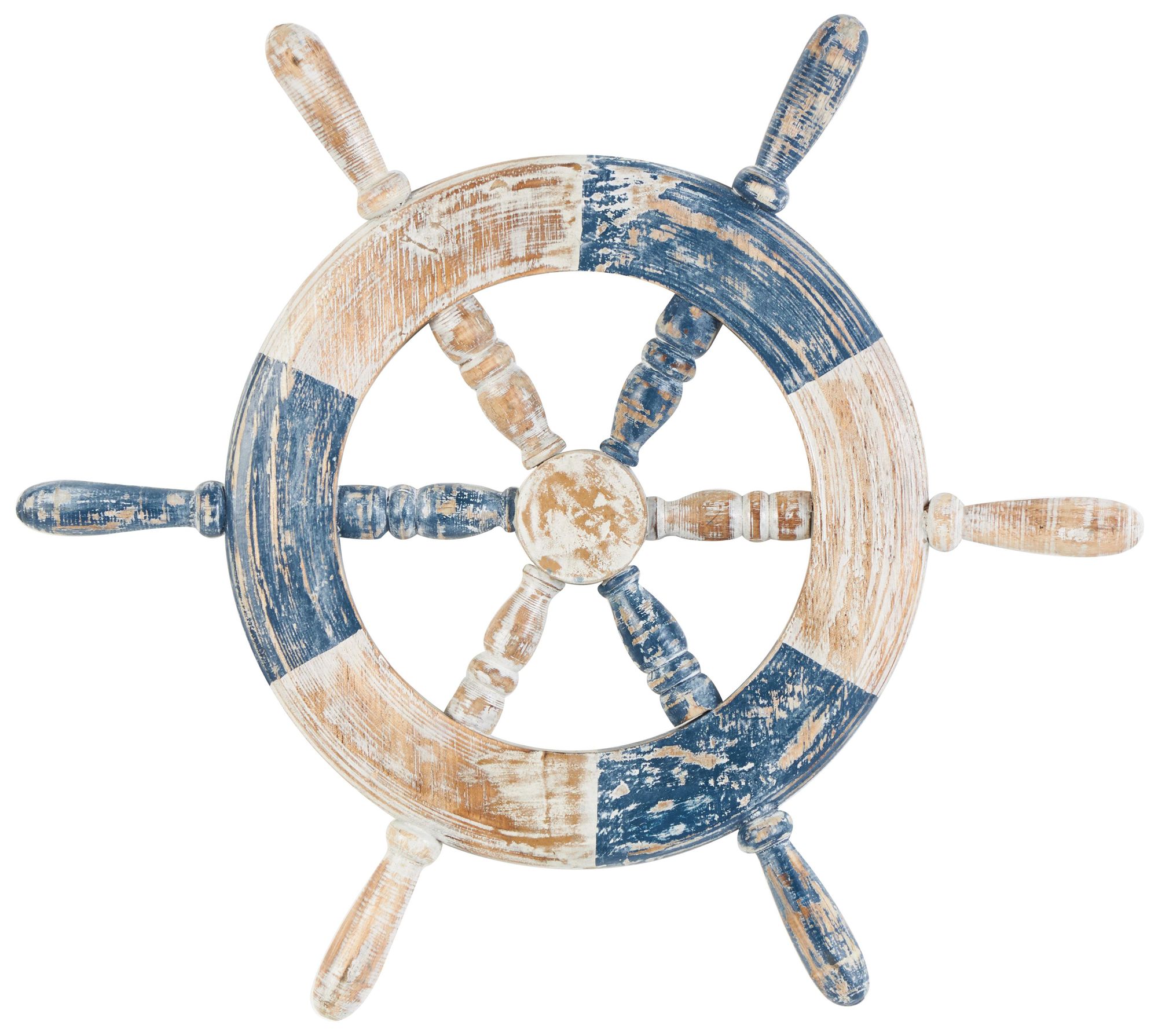 Image 2 Blue Wood Nautical Wall Decor, 19" x 2" x 22"
