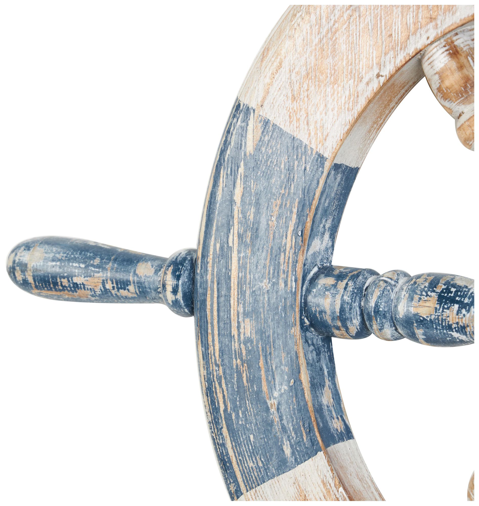 Image 3 Blue Wood Nautical Wall Decor, 19" x 2" x 22" more views