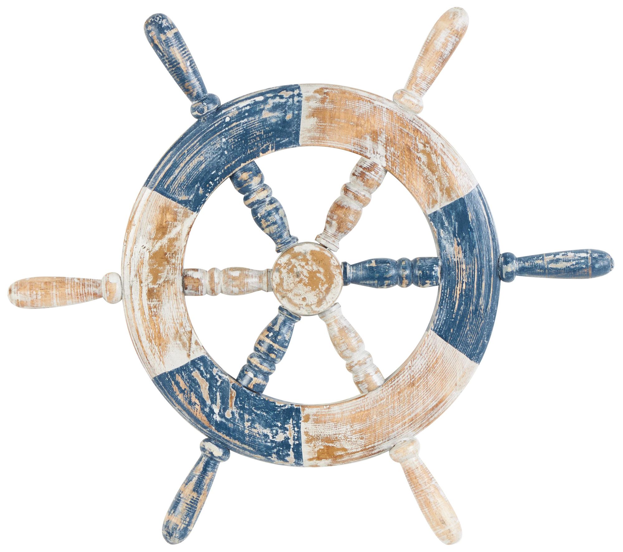 Image 5 Blue Wood Nautical Wall Decor, 19" x 2" x 22" more views