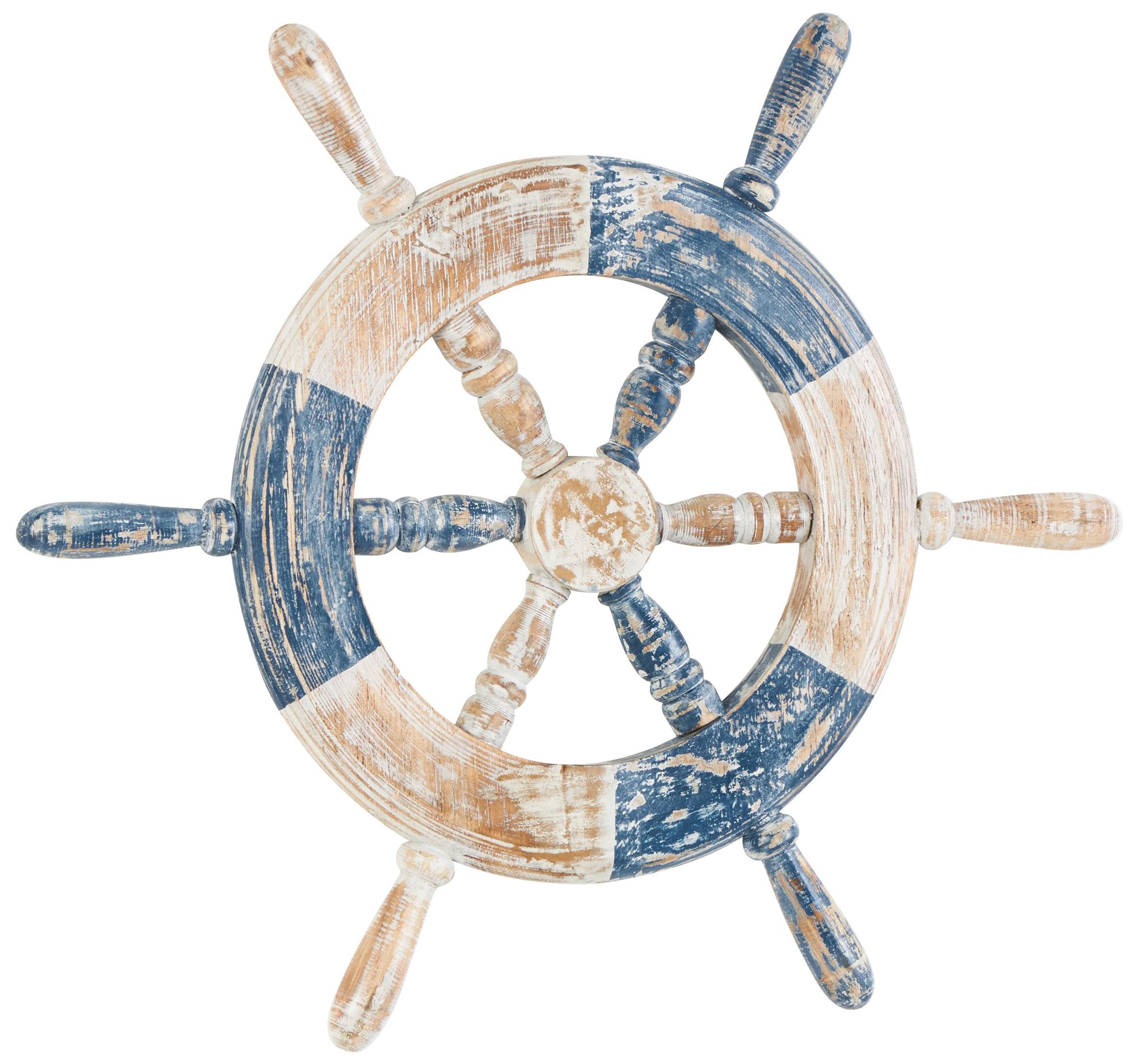 Image 6 Blue Wood Nautical Wall Decor, 19" x 2" x 22" more views
